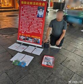 男子當(dāng)街跪地，稱&amp;quot;明星女兒&amp;quot;患白血?。孔钚禄貞?yīng)→  第2張